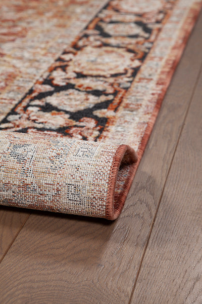 Tappeto Stile Vintage - Caravan Rust - Antiscivolo - Ideale per Soggiorno, Camera da Letto - CarpetLiving