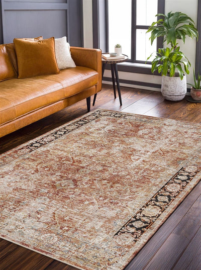 Tappeto Stile Vintage - Caravan Rust - Antiscivolo - Ideale per Soggiorno, Camera da Letto - CarpetLiving