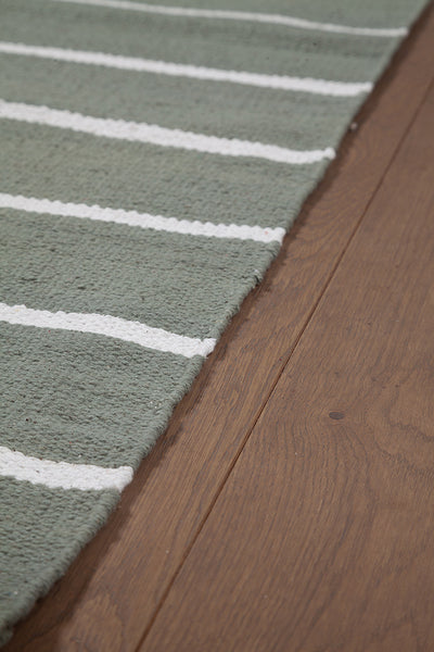 Tappeto in Cotone Verde Lavabile in Lavatrice - RIVIERA Green - Ideale per Bagno e Cucina - CarpetLiving