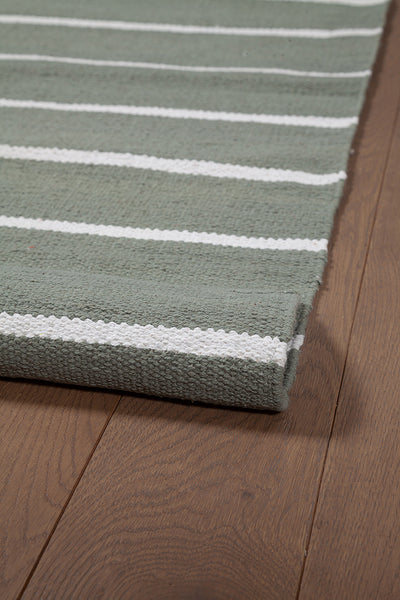 Tappeto in Cotone Verde Lavabile in Lavatrice - RIVIERA Green - Ideale per Bagno e Cucina - CarpetLiving