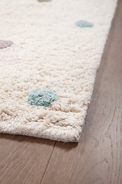 Tappeto Bianco per Bambini in Cotone Lavabile in Lavatrice - Fantasia Cotton - CarpetLiving