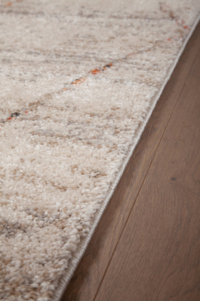 Tappeto stile Berbero - Bianco Rosa - Morbido e Luminoso - Antiscivolo | Ideale per Soggiorno e Camera da Letto - CarpetLiving