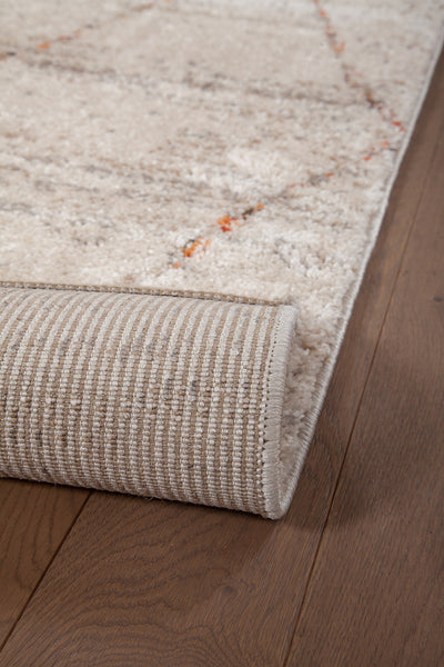 Tappeto stile Berbero - Bianco Rosa - Morbido e Luminoso - Antiscivolo | Ideale per Soggiorno e Camera da Letto - CarpetLiving