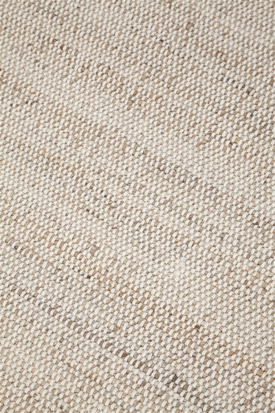 Tappeto Premium DUO WHITE in Iuta e Cotone - Realizzato a mano - CarpetLiving
