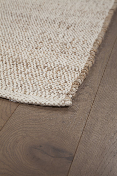 Tappeto Premium DUO WHITE in Iuta e Cotone - Realizzato a mano - CarpetLiving