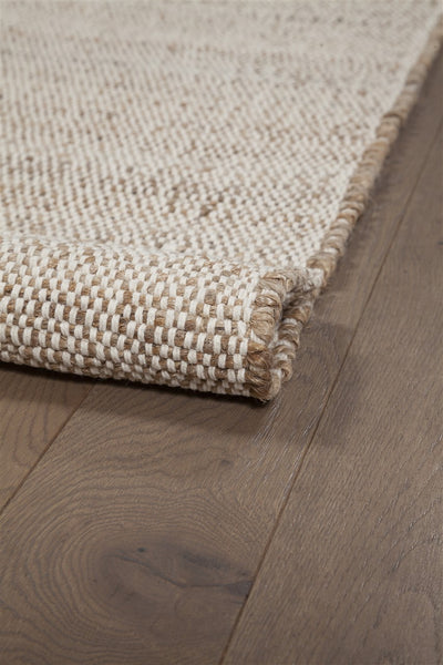 Tappeto Premium DUO WHITE in Iuta e Cotone - Realizzato a mano - CarpetLiving