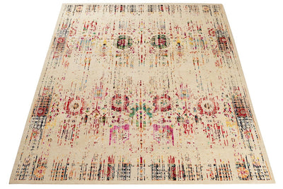 Tappeto Shalimar - Lana e Seta - Fatto a mano - Design Uzbek Artigianale Lusso - Multicolore - CarpetLiving