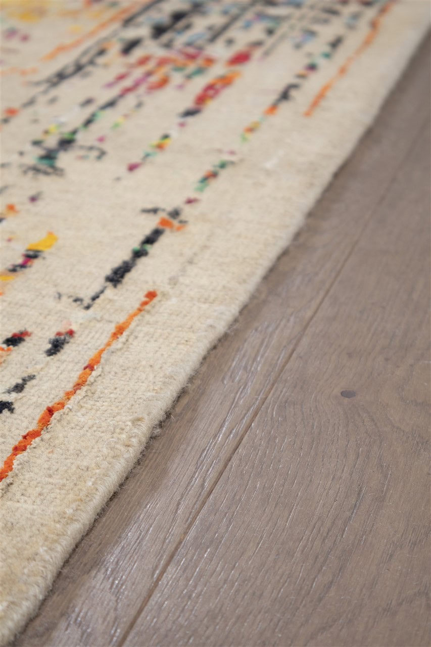 Tappeto Shalimar - Lana e Seta - Fatto a mano - Design Uzbek Artigianale Lusso - Multicolore