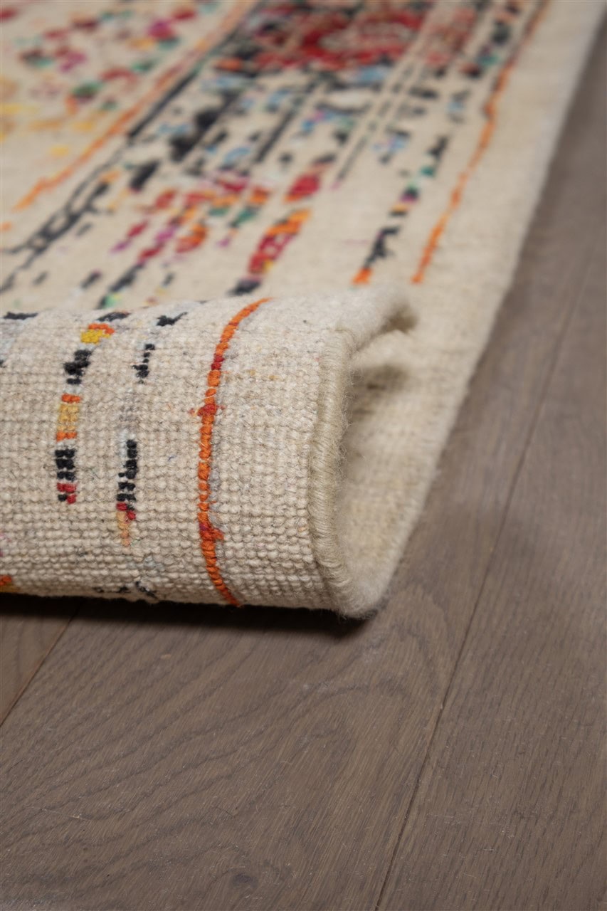 Tappeto Shalimar - Lana e Seta - Fatto a mano - Design Uzbek Artigianale Lusso - Multicolore