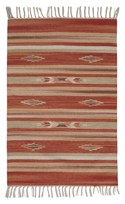 Tappeto Kilim DURRIE E in Cotone - uso Doubleface - Stile Classico Orientale  | Ideale per Bagno e Cucina - CarpetLiving