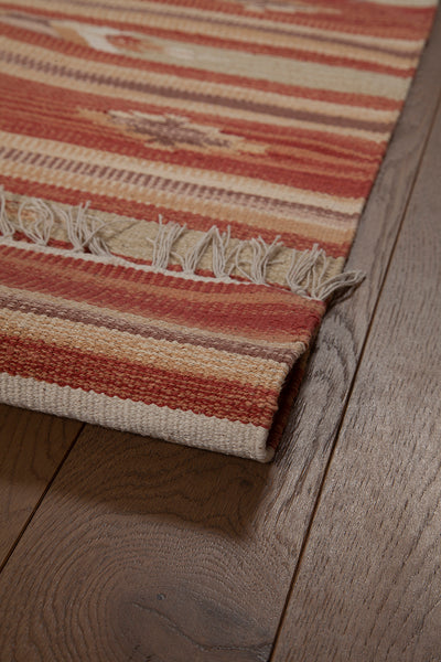 Tappeto Kilim DURRIE E in Cotone - uso Doubleface - Stile Classico Orientale  | Ideale per Bagno e Cucina - CarpetLiving