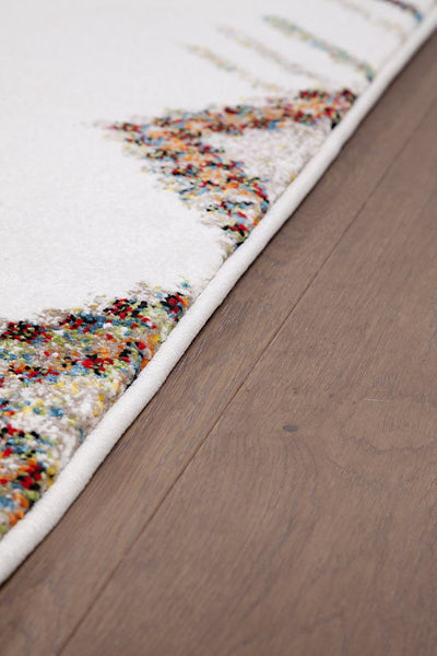 Tappeto Bianco Tribale Amira 6 - Antiscivolo - Ideale per Soggiorno e Camera da Letto - CarpetLiving