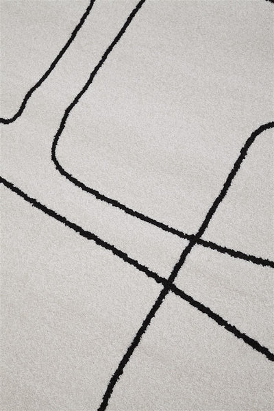 Tappeto Contemporaneo Atelier B Avorio - Design Moderno Geometrico - Antiscivolo - Ideale per Soggiorno e Camera da Letto - CarpetLiving