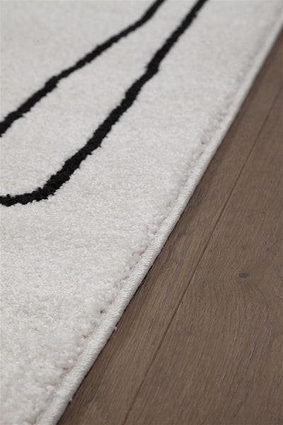 Tappeto Contemporaneo Atelier B Avorio - Design Moderno Geometrico - Antiscivolo - Ideale per Soggiorno e Camera da Letto - CarpetLiving