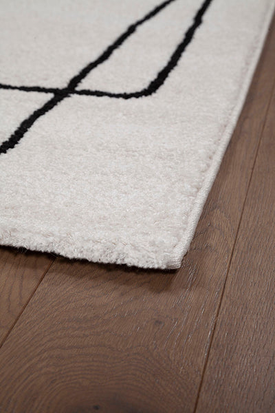 Tappeto Contemporaneo Atelier B Avorio - Design Moderno Geometrico - Antiscivolo - Ideale per Soggiorno e Camera da Letto - CarpetLiving