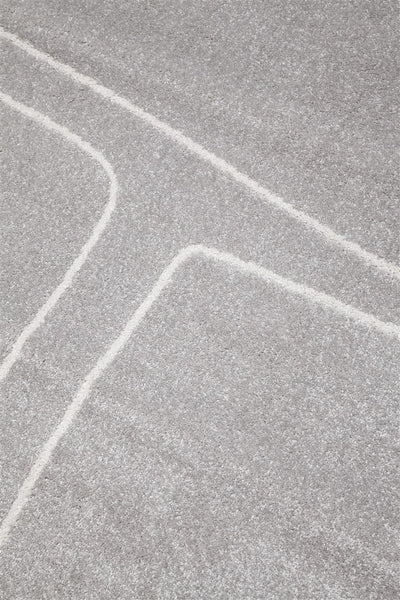 Tappeto Contemporaneo Atelier B Grigio Bianco - Design Moderno Geometrico - Antiscivolo - Ideale per Soggiorno e Camera da Letto - CarpetLiving