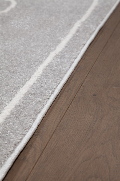 Tappeto Contemporaneo Atelier B Grigio Bianco - Design Moderno Geometrico - Antiscivolo - Ideale per Soggiorno e Camera da Letto - CarpetLiving