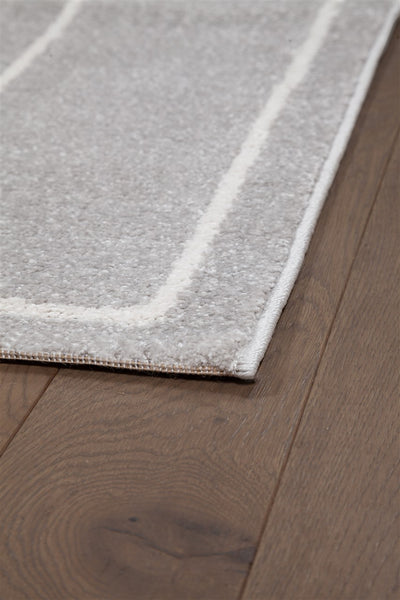 Tappeto Contemporaneo Atelier B Grigio Bianco - Design Moderno Geometrico - Antiscivolo - Ideale per Soggiorno e Camera da Letto - CarpetLiving