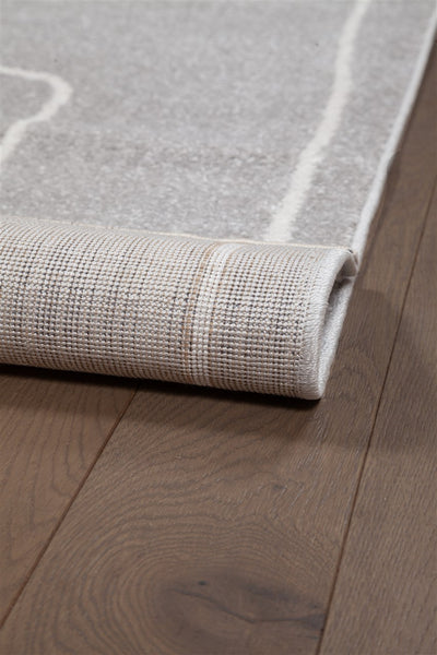 Tappeto Contemporaneo Atelier B Grigio Bianco - Design Moderno Geometrico - Antiscivolo - Ideale per Soggiorno e Camera da Letto - CarpetLiving
