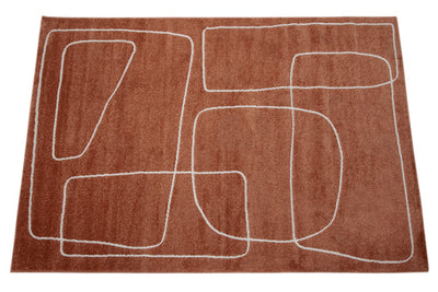 Tappeto Contemporaneo Atelier B Rust Bianco - Design Moderno Geometrico - Antiscivolo - Ideale per Soggiorno e Camera da Letto - CarpetLiving