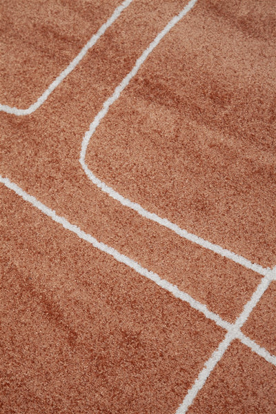 Tappeto Contemporaneo Atelier B Rust Bianco - Design Moderno Geometrico - Antiscivolo - Ideale per Soggiorno e Camera da Letto - CarpetLiving