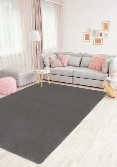 Tappeto Shaggy DEBBY Comfort Grigio scuro - Morbido e Resistente - Ideale per Soggiorno e Camera da Letto - CarpetLiving