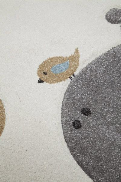 Tappeto per Bambini Bianco con Animali Colorati - Premium Jungle - Tappeto sicuro e certificato. - CarpetLiving