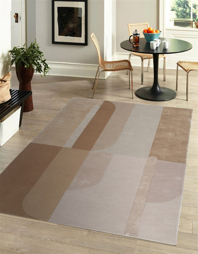 Tappeto Sherbrooke 01 Beige Design Geometrico Tibetano - CarpetLiving