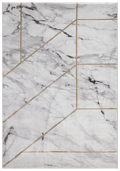 Tappeto Moderno Carrara D - Effetto Marmo - Antiscivolo | Ideale per Soggiorno, Camera da Letto, Sala da Pranzo - CarpetLiving