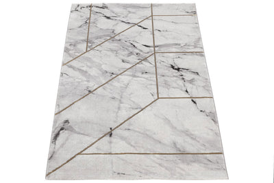 Tappeto Moderno Carrara D - Effetto Marmo - Antiscivolo | Ideale per Soggiorno, Camera da Letto, Sala da Pranzo - CarpetLiving