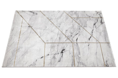 Tappeto Moderno Carrara D - Effetto Marmo - Antiscivolo | Ideale per Soggiorno, Camera da Letto, Sala da Pranzo - CarpetLiving