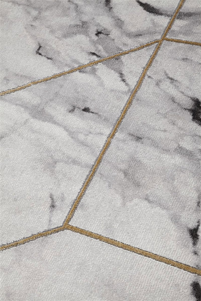 Tappeto Moderno Carrara D - Effetto Marmo - Antiscivolo | Ideale per Soggiorno, Camera da Letto, Sala da Pranzo - CarpetLiving