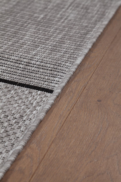 Tappeto da Esterno Premium - ARIA  - Indoor/Outdoor - Grigio Nero | Ideale per Terrazze, Balconi, Patio, Verande - CarpetLiving