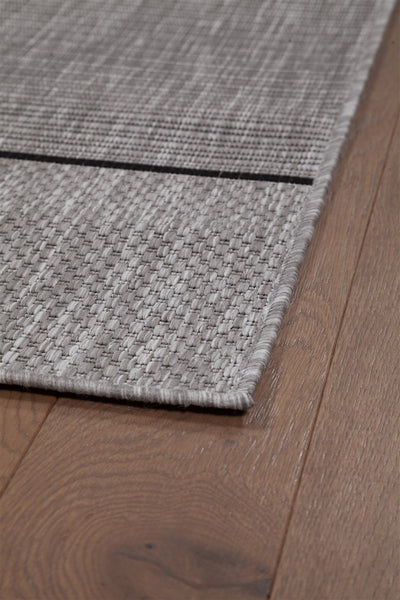 Tappeto da Esterno Premium - ARIA  - Indoor/Outdoor - Grigio Nero | Ideale per Terrazze, Balconi, Patio, Verande - CarpetLiving