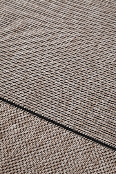 Tappeto da Esterno Premium - ARIA  - Indoor/Outdoor - Beige Nero | Ideale per Terrazze, Balconi, Patio, Verande - CarpetLiving