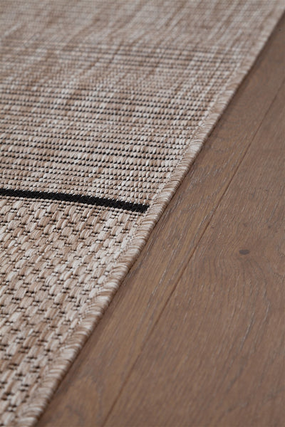 Tappeto da Esterno Premium - ARIA  - Indoor/Outdoor - Beige Nero | Ideale per Terrazze, Balconi, Patio, Verande - CarpetLiving