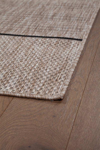 Tappeto da Esterno Premium - ARIA  - Indoor/Outdoor - Beige Nero | Ideale per Terrazze, Balconi, Patio, Verande - CarpetLiving