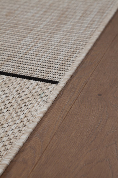 Tappeto da Esterno Premium - ARIA  - Indoor/Outdoor - Vaniglia Black | Ideale per Terrazze, Balconi, Patio, Verande - CarpetLiving