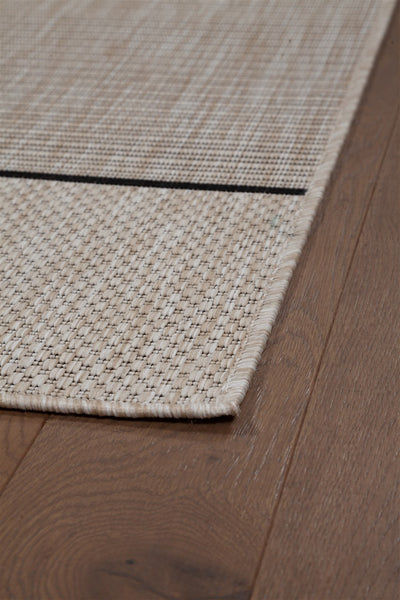 Tappeto da Esterno Premium - ARIA  - Indoor/Outdoor - Vaniglia Black | Ideale per Terrazze, Balconi, Patio, Verande - CarpetLiving