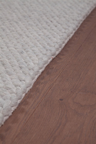 Tappeto Moderno NAIVE in Lana Grigio Ghiaccio - Realizzato a mano - Tinta Unita 230x160cm - CarpetLiving