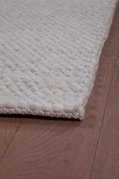 Tappeto Moderno NAIVE in Lana Grigio Ghiaccio - Realizzato a mano - Tinta Unita 230x160cm - CarpetLiving