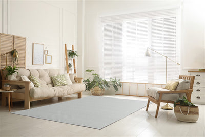 Tappeto Moderno NAIVE in Lana Grigio Ghiaccio - Realizzato a mano - Tinta Unita 230x160cm - CarpetLiving