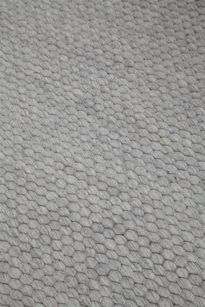 Tappeto Moderno NAIVE in Lana Argento Grigio - Realizzato a mano - Tinta Unita 230x160cm - CarpetLiving