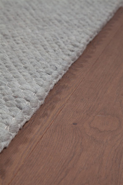 Tappeto Moderno NAIVE in Lana Argento Grigio - Realizzato a mano - Tinta Unita 230x160cm - CarpetLiving