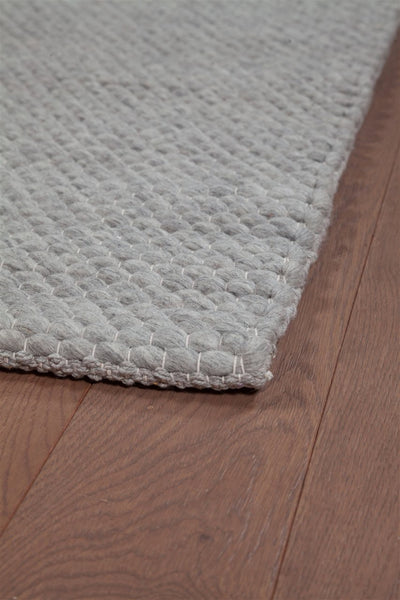 Tappeto Moderno NAIVE in Lana Argento Grigio - Realizzato a mano - Tinta Unita 230x160cm - CarpetLiving