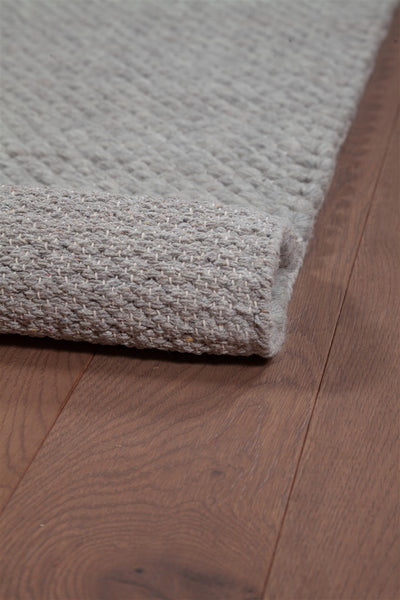 Tappeto Moderno NAIVE in Lana Argento Grigio - Realizzato a mano - Tinta Unita 230x160cm - CarpetLiving