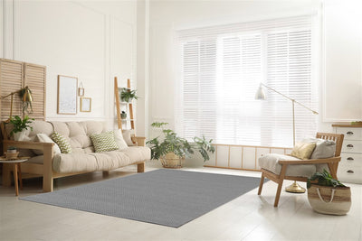 Tappeto Moderno NAIVE in Lana Argento Grigio - Realizzato a mano - Tinta Unita 230x160cm - CarpetLiving