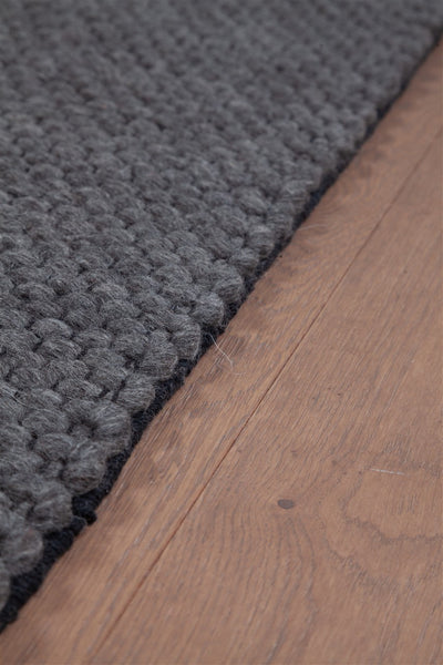 Tappeto Moderno NAIVE in Lana Marrone Scuro - Realizzato a mano - Tinta Unita 230x160cm - CarpetLiving