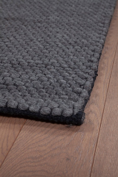 Tappeto Moderno NAIVE in Lana Marrone Scuro - Realizzato a mano - Tinta Unita 230x160cm - CarpetLiving