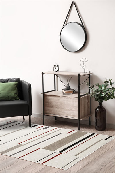 Tappeto Moderno Geometrico Casa Grigio, Nero, Bianco - Antiscivolo - CarpetLiving